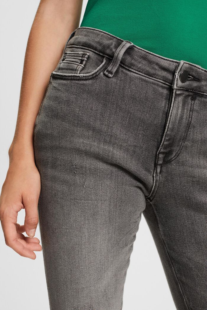 Slim fit-jeans met stretch, GREY MEDIUM WASHED, detail image number 4