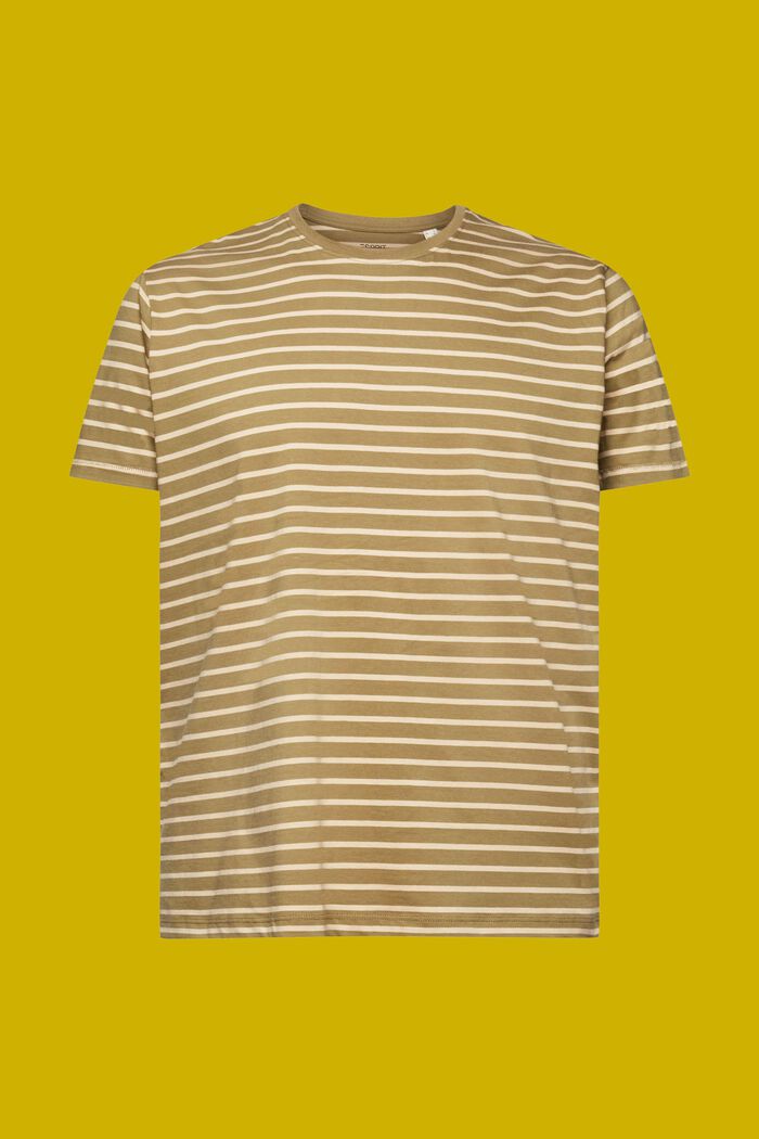 T-shirt en jersey rayé, 100 % coton, OLIVE, detail image number 6