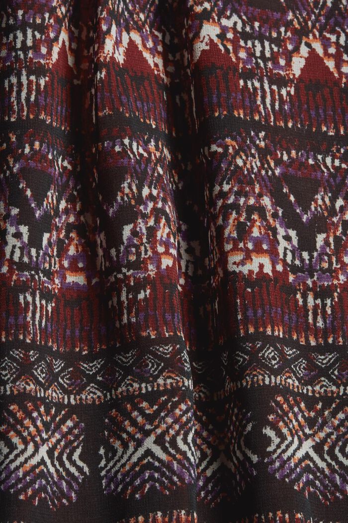 En matière recyclée : la robe en chiffon à imprimé ethnique, GARNET RED, detail image number 4