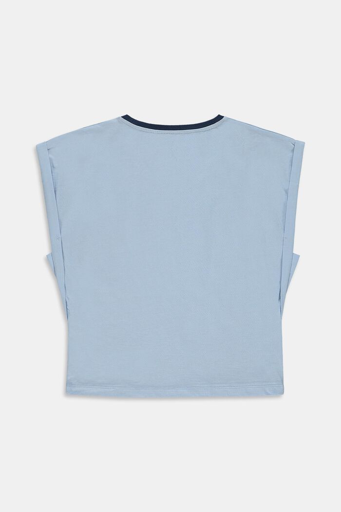 T-shirt met cactusprint van 100% katoen, BLUE LAVENDER, detail image number 1
