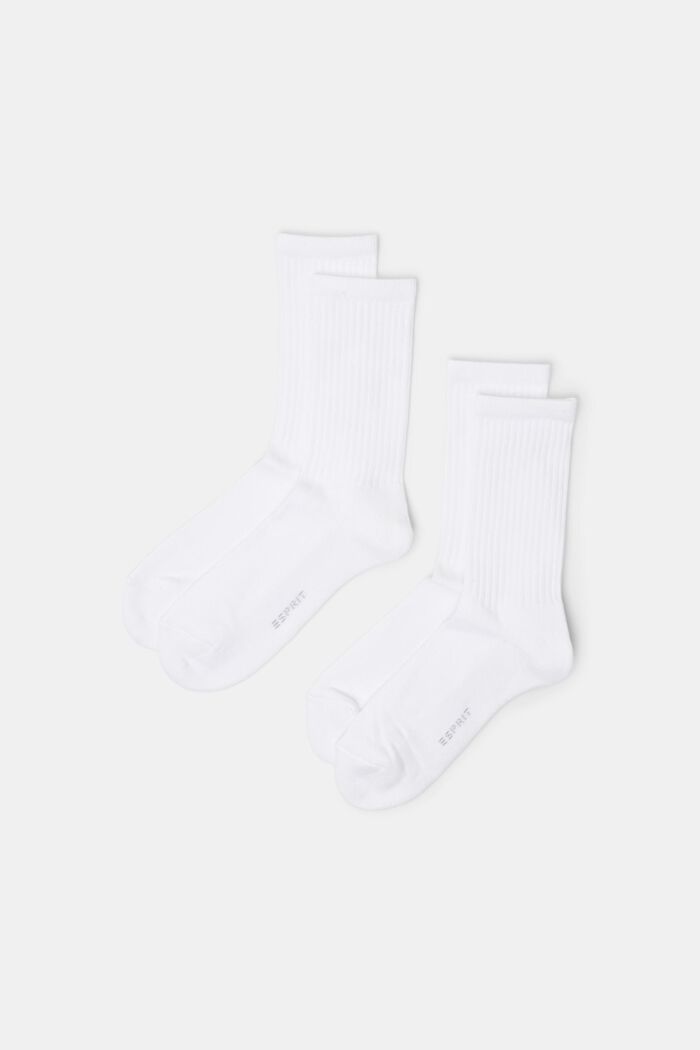 2 paar geribde sokken, WHITE, detail image number 0