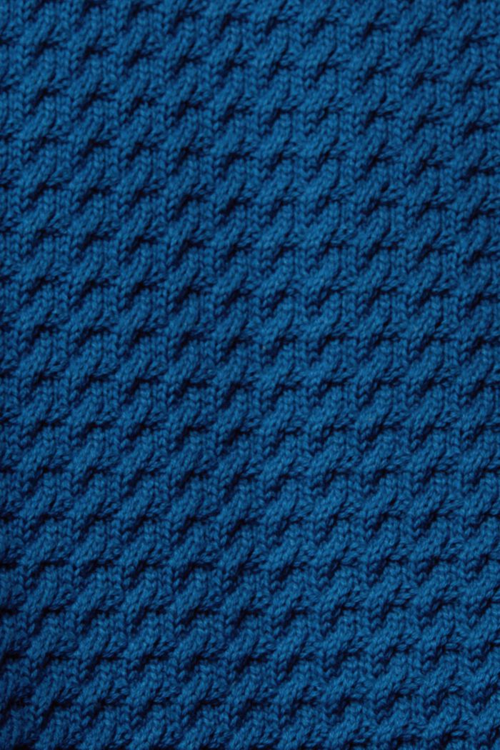 Trui van structuurbreisel, PETROL BLUE, detail image number 5