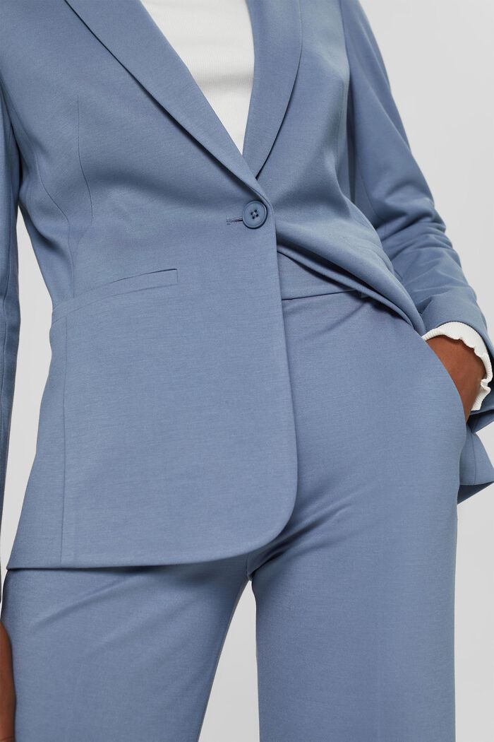 SOFT PUNTO mix + match jersey blazer, GREY BLUE, detail image number 0