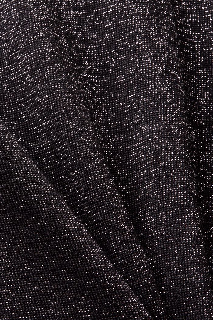 Glinsterende trui met opstaande kraag, BLACK, detail image number 5