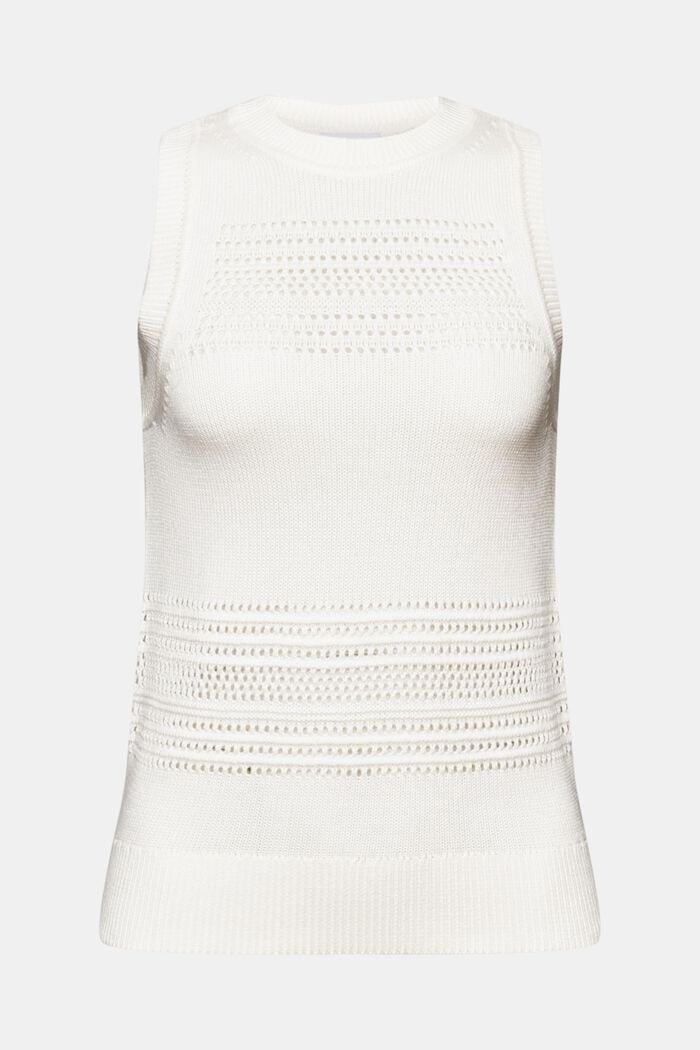 Mouwloze trui van mesh, OFF WHITE, detail image number 6