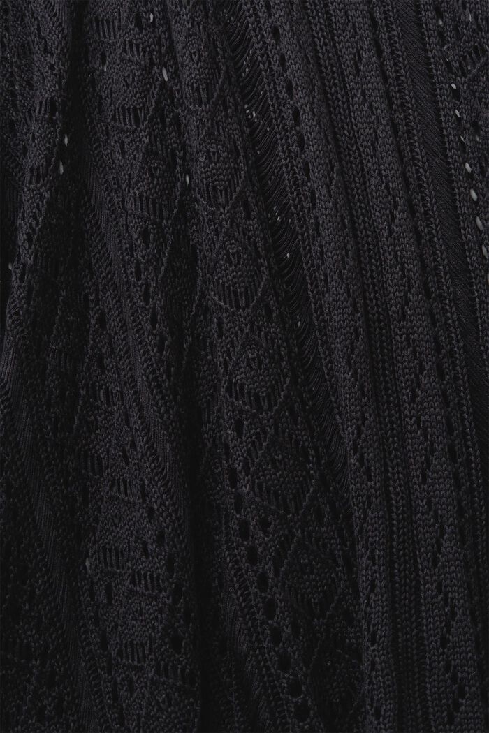 Poncho au crochet noué sur le côté, BLACK, detail image number 3