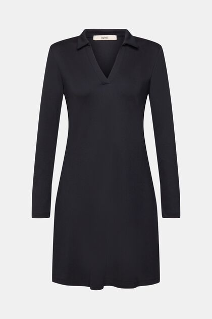 Mini-robe à col polo, BLACK, overview
