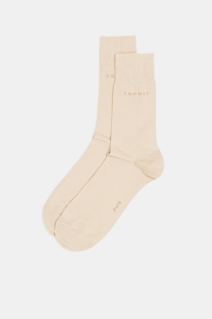 Set van 2 paar sokken, organic cotton, BEIGE, detail image number 0