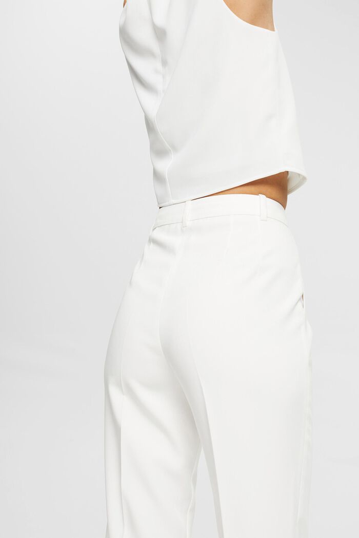 Pantalon à plis de repassage permanents, OFF WHITE, detail image number 5