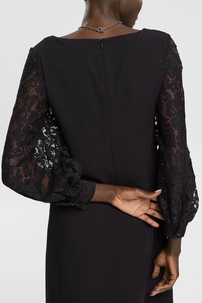 Mini-jurk met kanten mouwen, BLACK, detail image number 3
