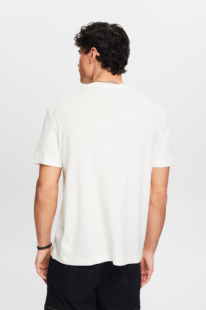 T-shirt en mélange de coton et de lin, OFF WHITE, detail image number 2