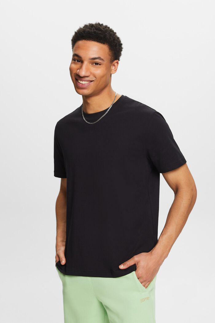 T-shirt met korte mouwen en ronde hals, BLACK, detail image number 0