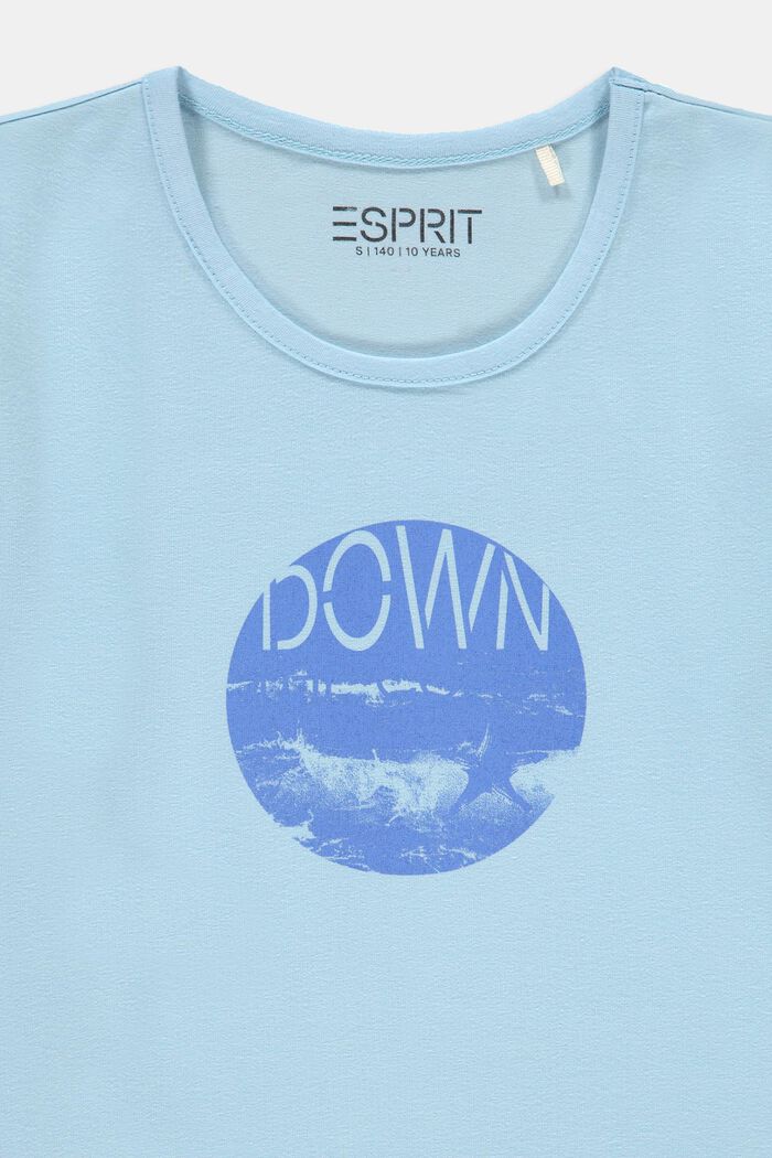 T-shirt à imprimé en coton stretch, LIGHT TURQUOISE, detail image number 2