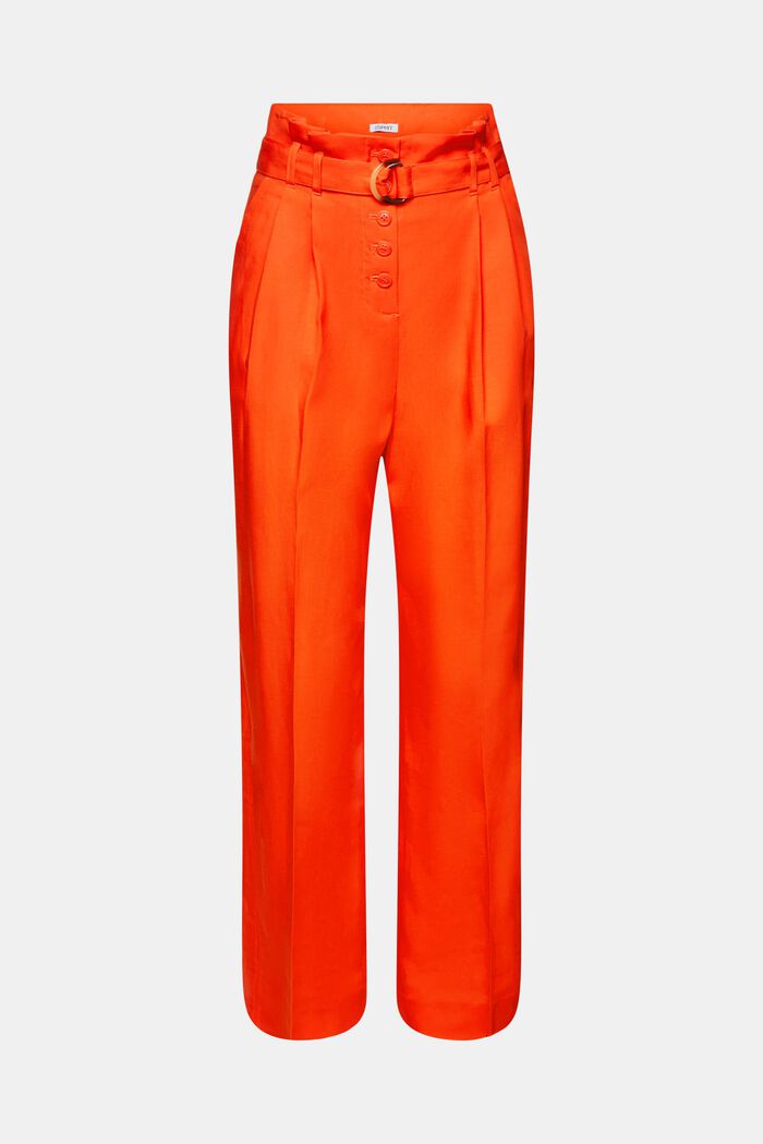 Cropped culotte met hoge taille voor mix & match, BRIGHT ORANGE, detail image number 7