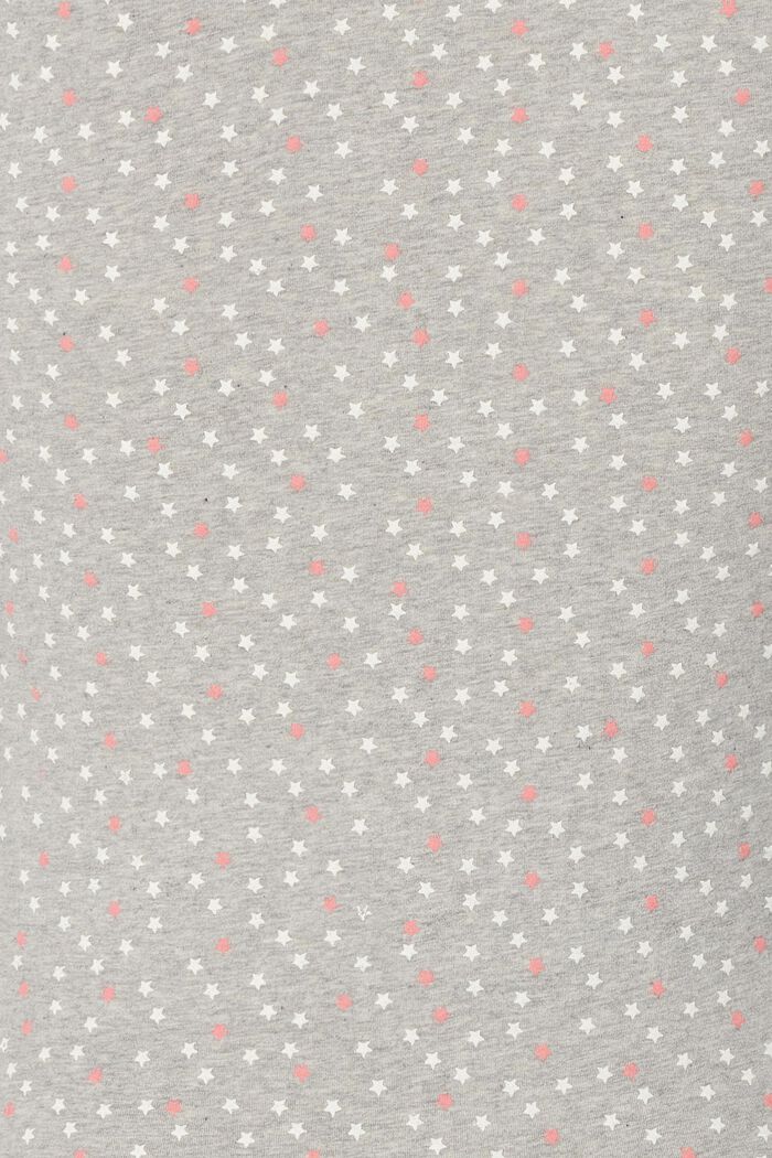 Pyjama met sterrenprint, biologisch katoen, LIGHT GREY MELANGE, detail image number 5