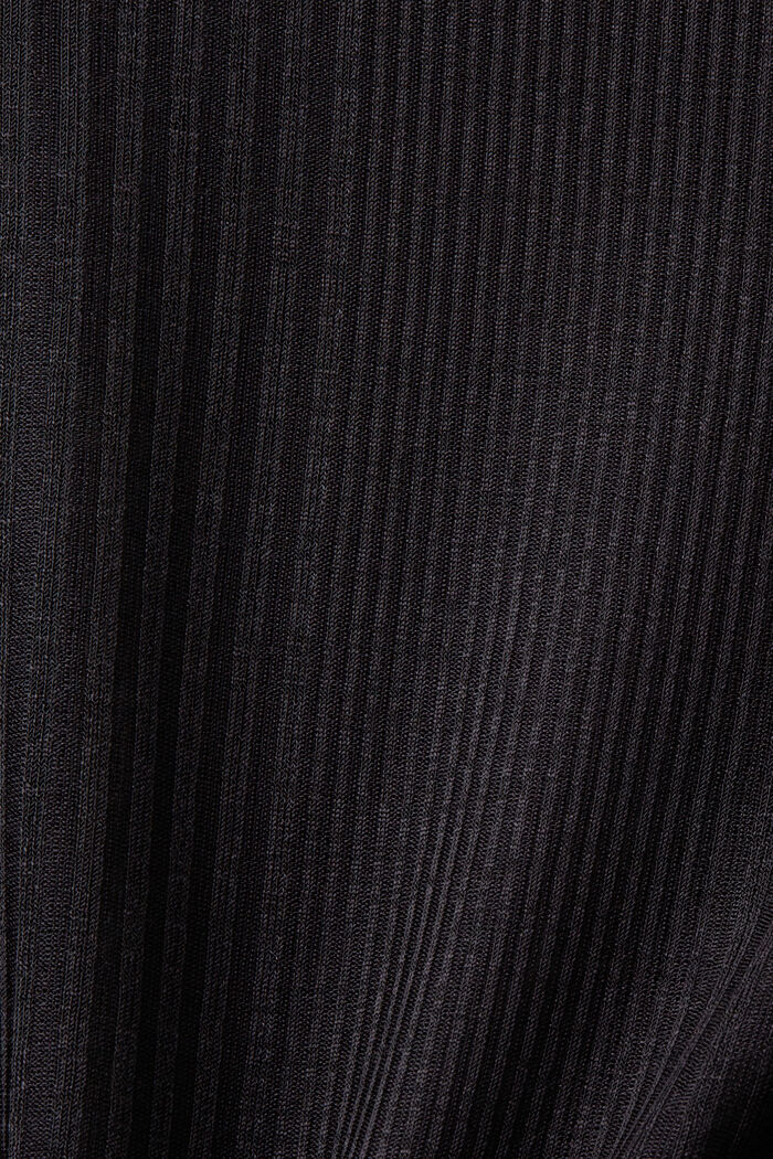 T-shirt côtelé transparent, BLACK, detail image number 6