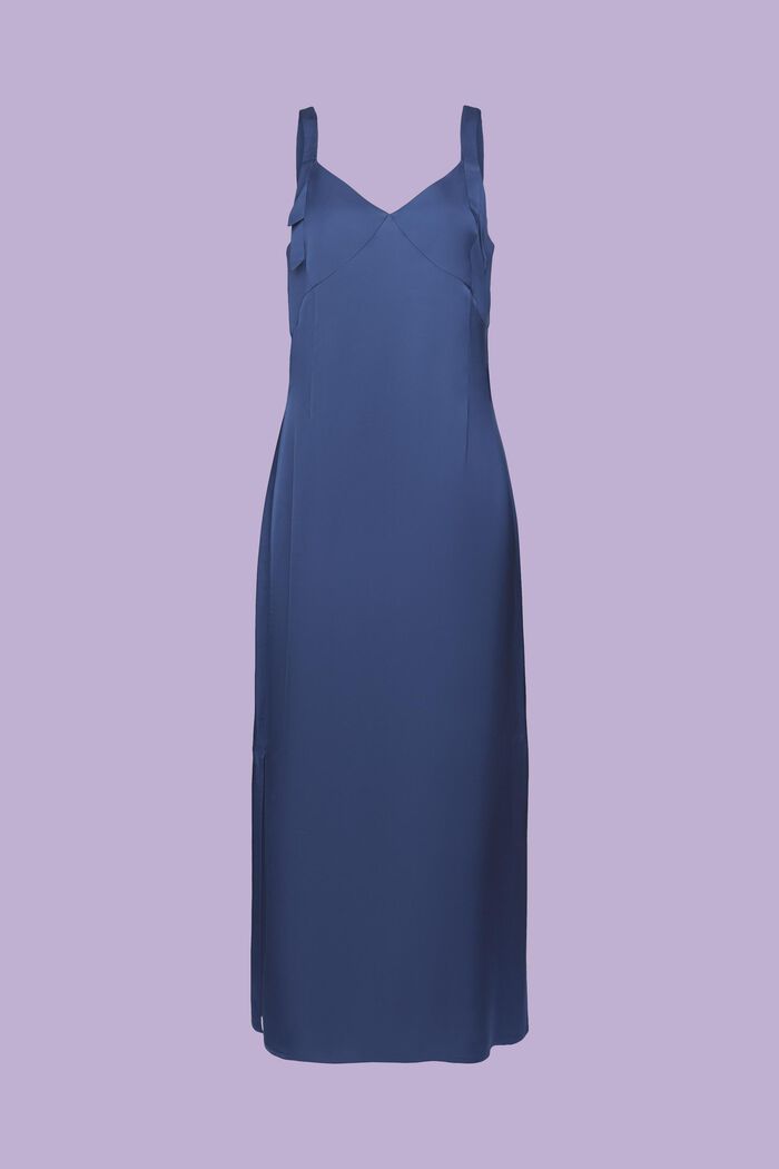Satijnen midi-jurk, GREY BLUE, detail image number 7