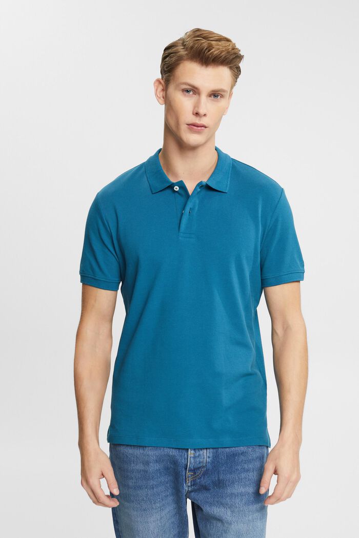 Polo coupe Slim Fit, PETROL BLUE, detail image number 0