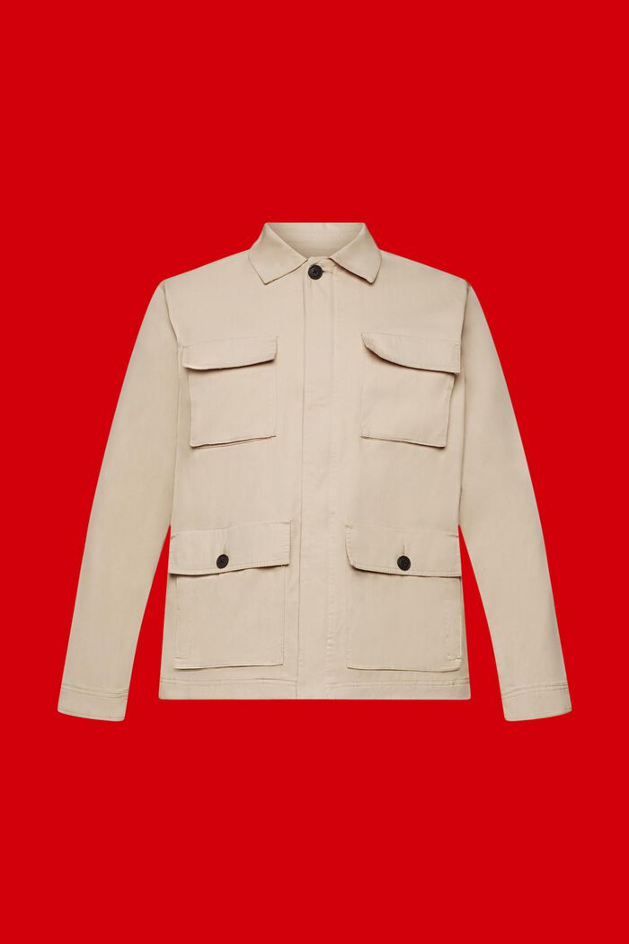 Field jacket van een katoenmix, LIGHT BEIGE, detail image number 5