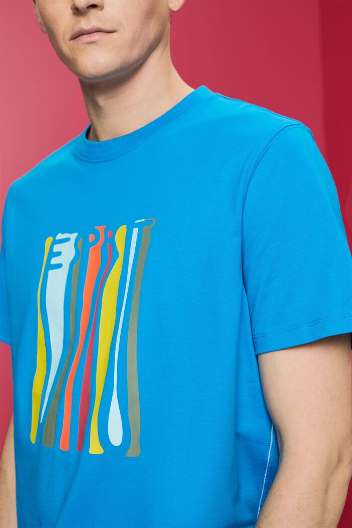 Jersey T-shirt met print, 100% katoen, DARK TURQUOISE, detail image number 2