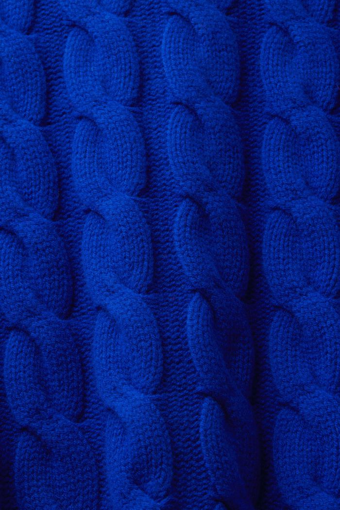 Pull-over en laine à maille torsadée, DARK BLUE, detail image number 5