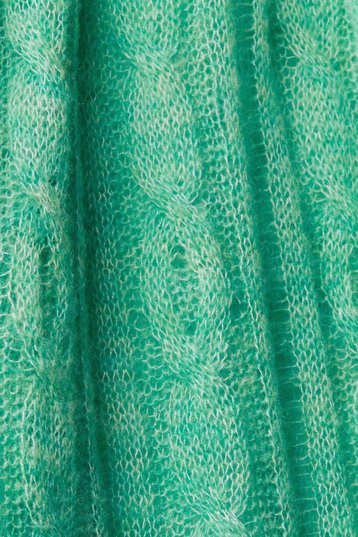 Pull-over en maille torsadée ouverte à teneur en laine, LIGHT GREEN, detail image number 5