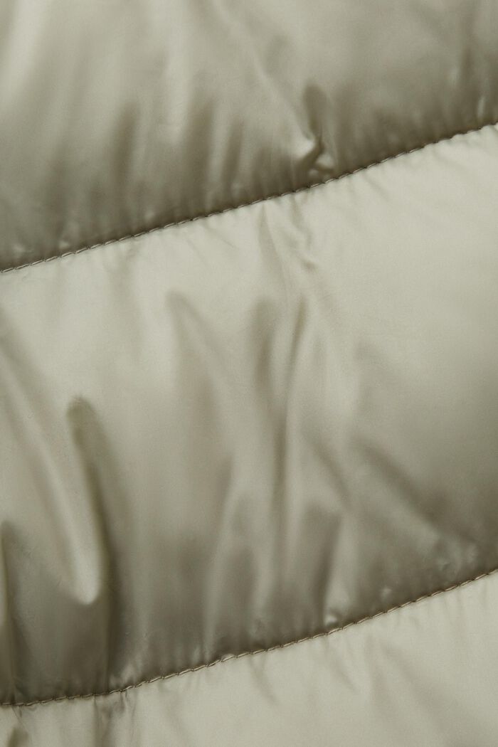 Gerecycled: gewatteerde mantel met capuchon, DUSTY GREEN, detail image number 6
