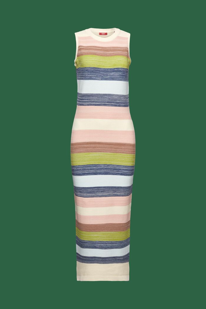 Gebreide midi-jurk met strepen, ICE, detail image number 5
