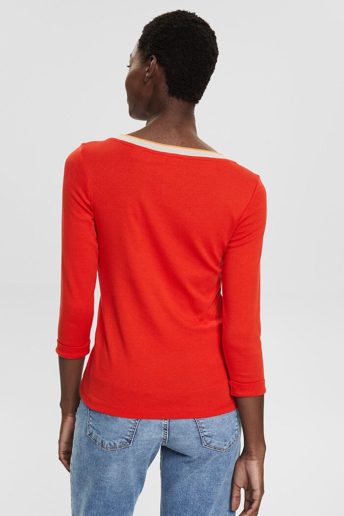 Shirt met 3/4-mouwen, ORANGE RED, detail image number 3