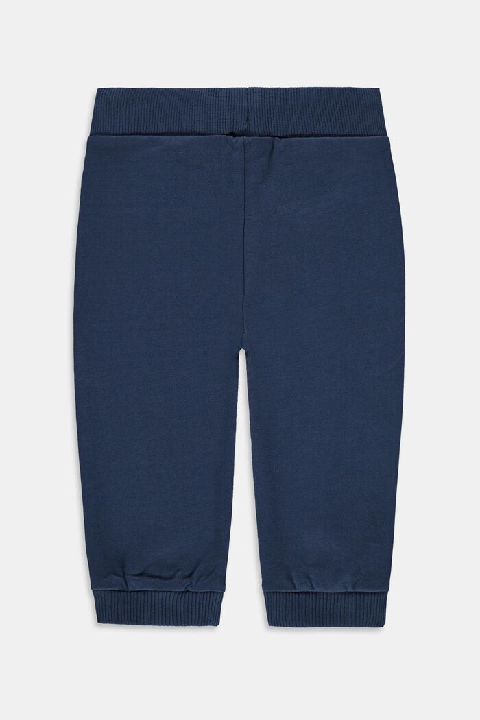 Pantalon molletonné, 100 % coton biologique, PETROL BLUE, detail image number 1