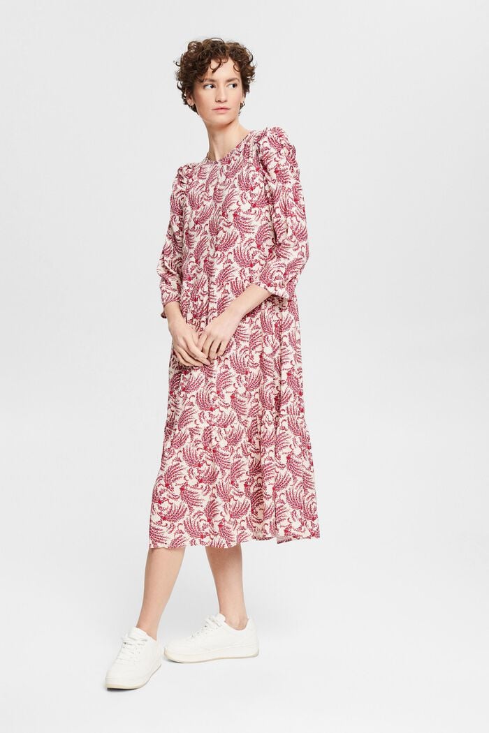 Midi-jurk met print, LENZING™ ECOVERO™, OFF WHITE, detail image number 6