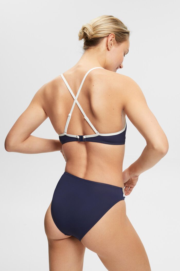 Driekleurige bikinitop met variabele schouderbandjes, NAVY, detail image number 2