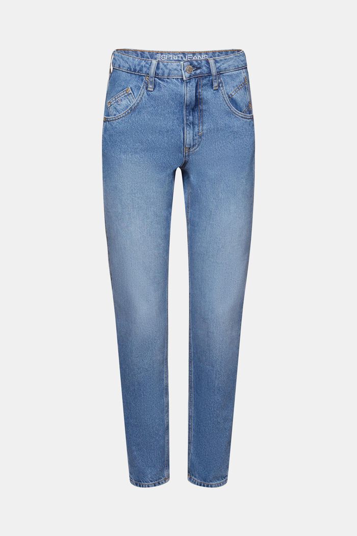 Klassieke high rise jeans met retrolook, BLUE MEDIUM WASHED, detail image number 6