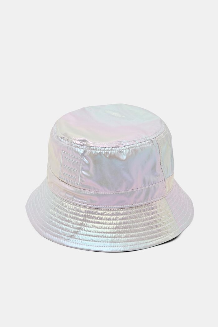 Metallic bucket hat met logo, SILVER, detail image number 0