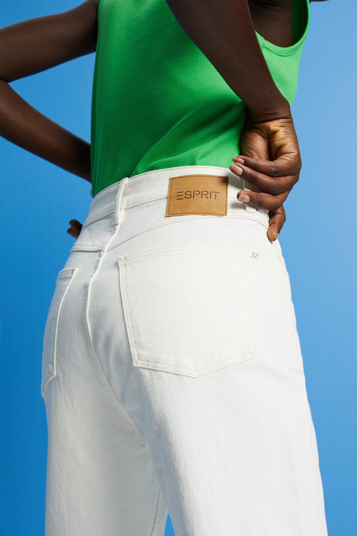 Jean taille haute à revers, OFF WHITE, detail image number 2