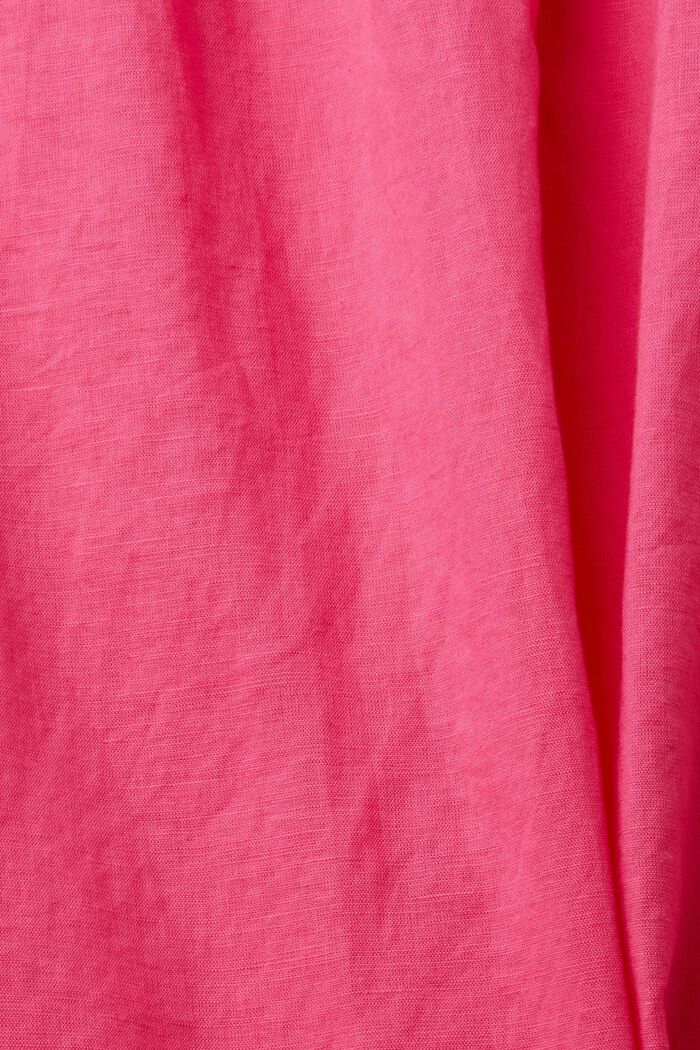 Mouwloze blouse van een linnenmix, PINK FUCHSIA, detail image number 5