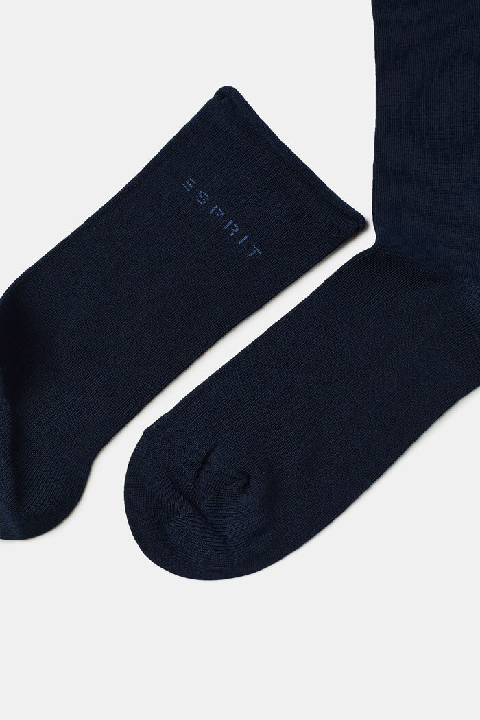 2 paar grofgebreide sokken, MARINE, detail image number 1
