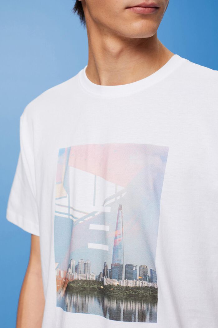 Katoenen T-shirt met print, WHITE, detail image number 2