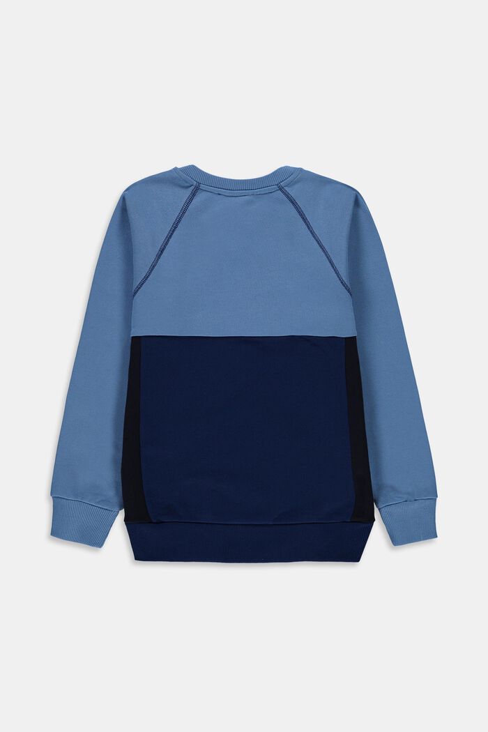 Sweatshirt van 100% katoen met colour block, LIGHT BLUE, detail image number 1