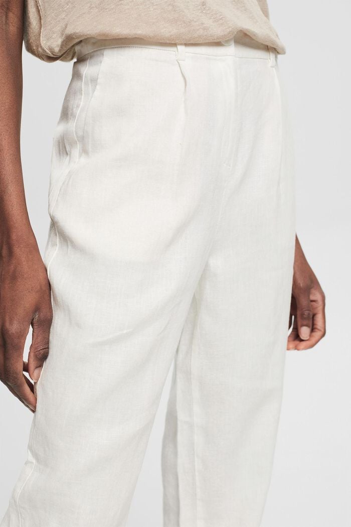 Pantalon 100 % lin, WHITE, detail image number 2