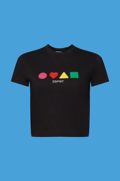 T-shirt van organic cotton met geometrische print