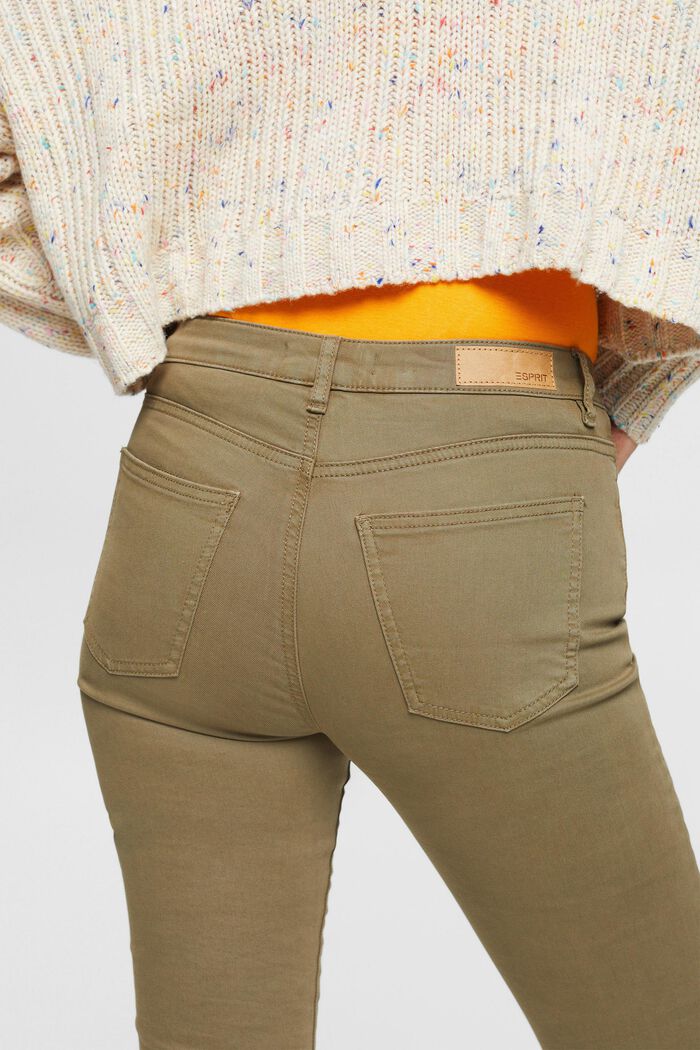 Pantalon taille mi-haute coupe Skinny Fit, KHAKI GREEN, detail image number 4