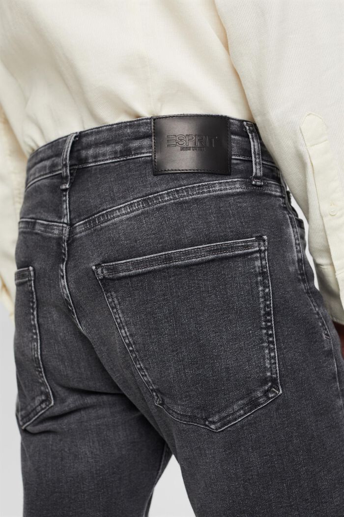 Slim fit jeans met middelhoge taille, BLACK DARK WASHED, detail image number 5