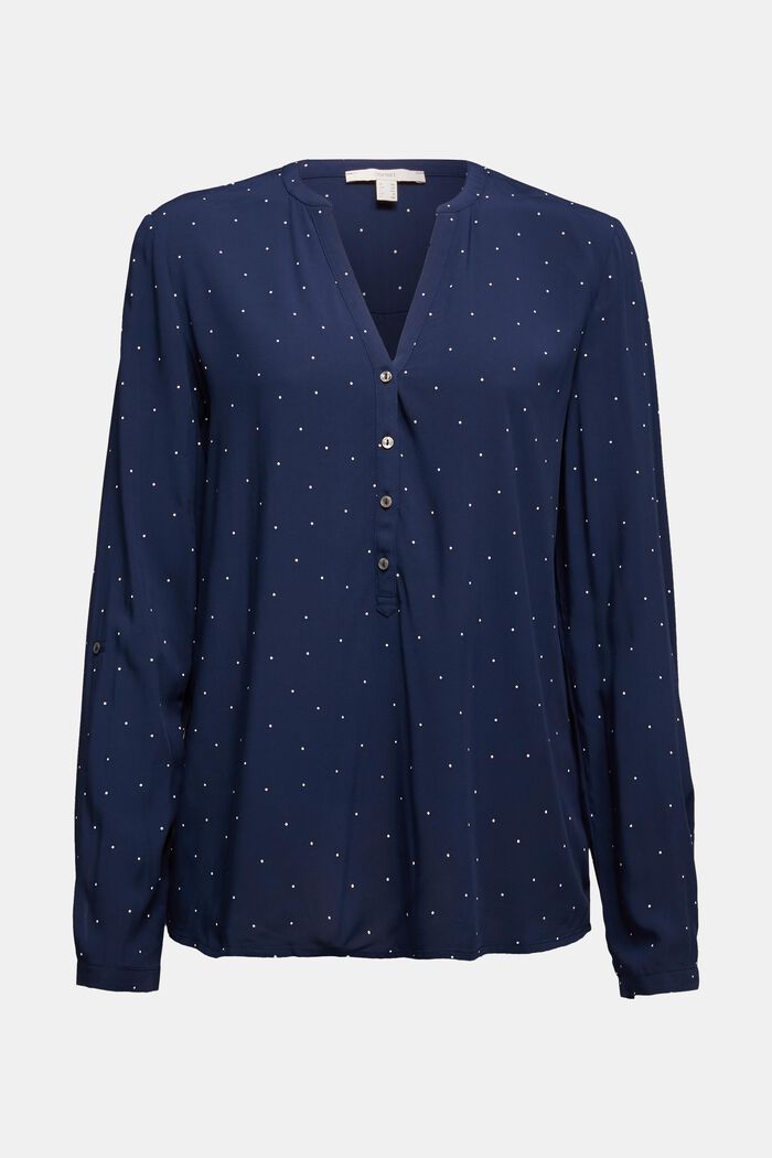 Henley blouse van LENZING™ ECOVERO™, NAVY, detail image number 0