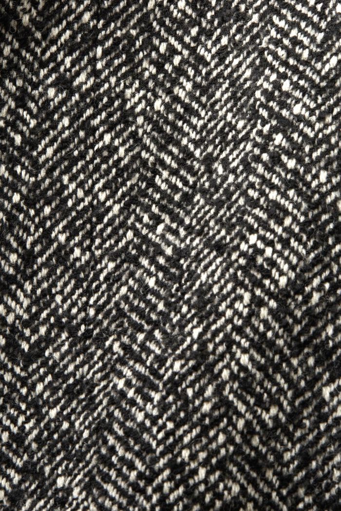 Gerecycled: lange jas met visgraatdessin, BLACK, detail image number 5