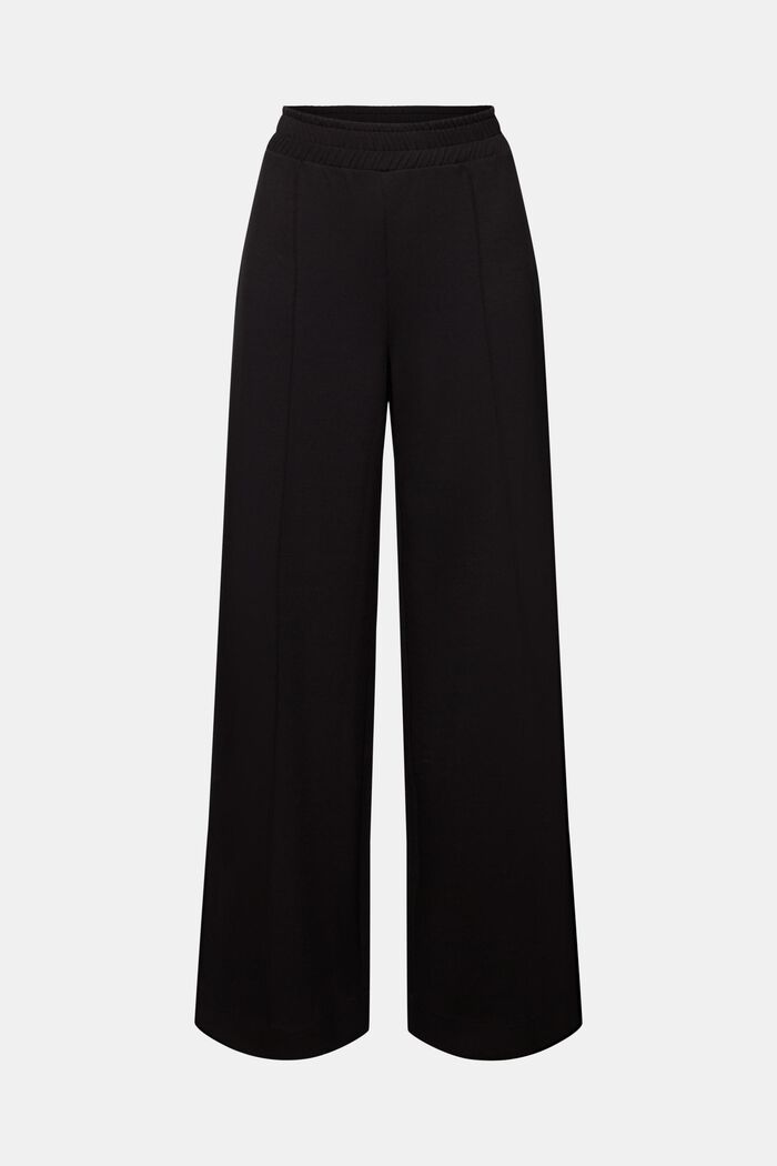 Jersey broek met wijde pijpen, BLACK, detail image number 6