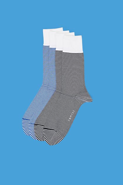 Set van 2 paar gestreepte sokken, organic cotton