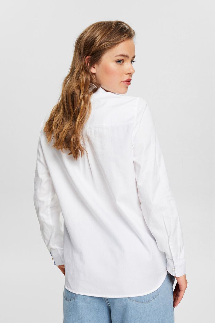 Overhemdblouse van 100% katoen, WHITE, detail image number 4
