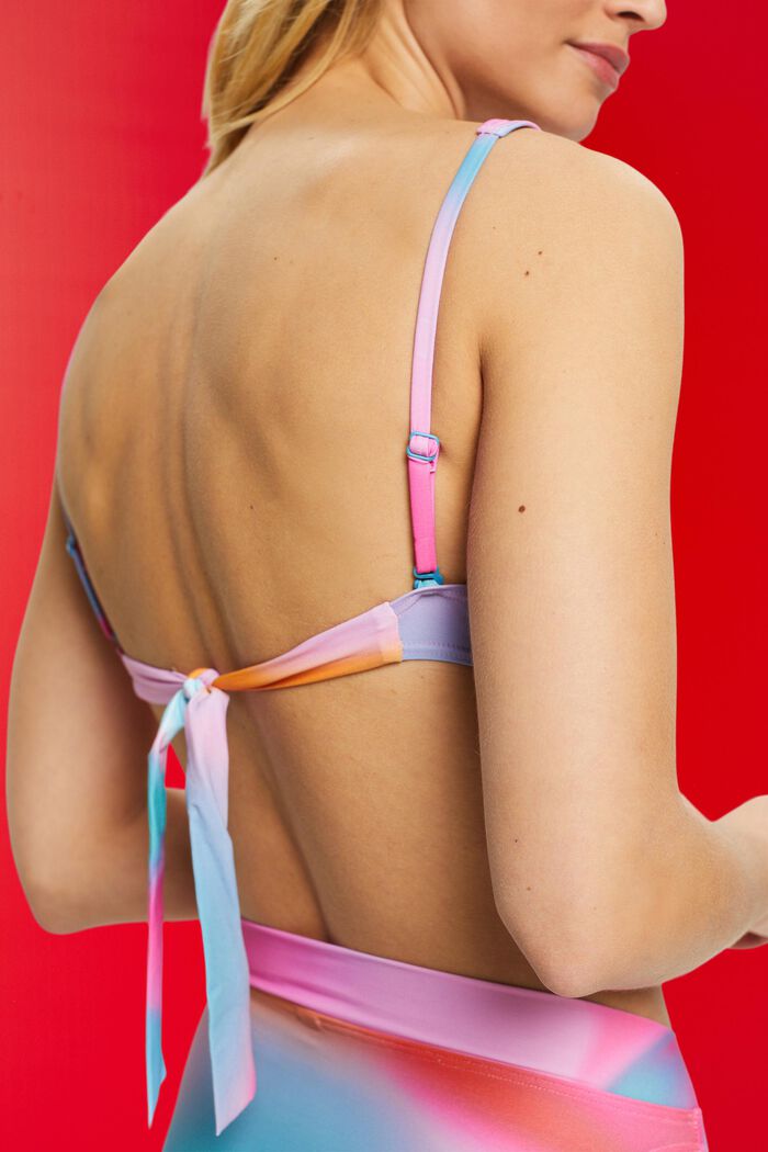 Gewatteerde bikinitop zonder beugels met tie-dye, PINK, detail image number 3