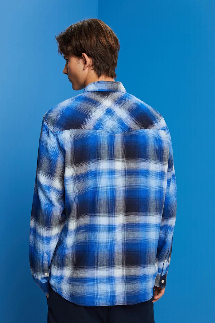 Geruit tartan shirt van een katoen-hennepmix, BLUE, detail image number 3